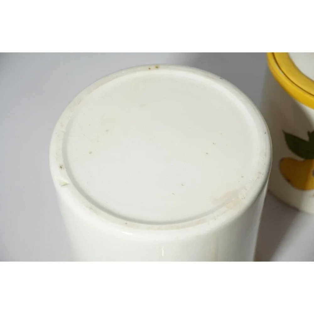 Vintage Liz YDE Ceramic Pottery Food Storage Cookie Jars, Grapes, Pears,‎ Yellow